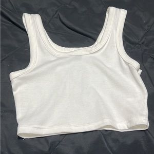 Plain white crop top